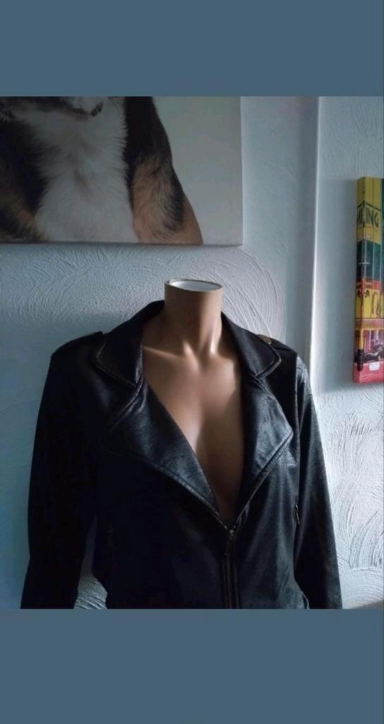 stoer zwart jasje met ritsen van object maat 40 42, Kleding | Dames, Jasjes, Kostuums en Pakken, Gedragen, Jasje, Maat 38/40 (M)