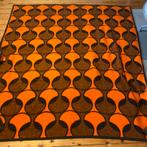 VINTAGE 70’s ORANJE BRUINE DIDAS DEKEN., Gebruikt, Tweepersoons, Oranje, Ophalen of Verzenden