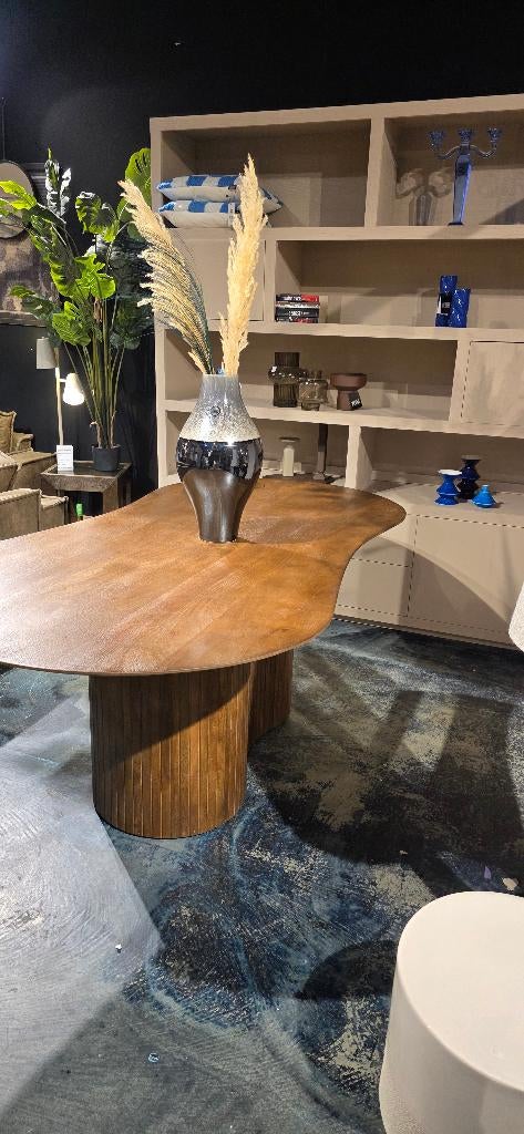 Organische Eettafel 200cm - Bruin Showmodel Extra korting!, Overige materialen, 100 tot 150 cm, Bornsestraat 31, 200 cm of meer