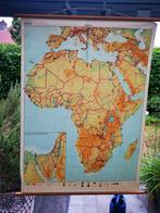 antiek Afrika schoolplaat wereldkaart Wolters Noordhoff 1931, Antiek en Kunst, Ophalen of Verzenden, Aardrijkskunde