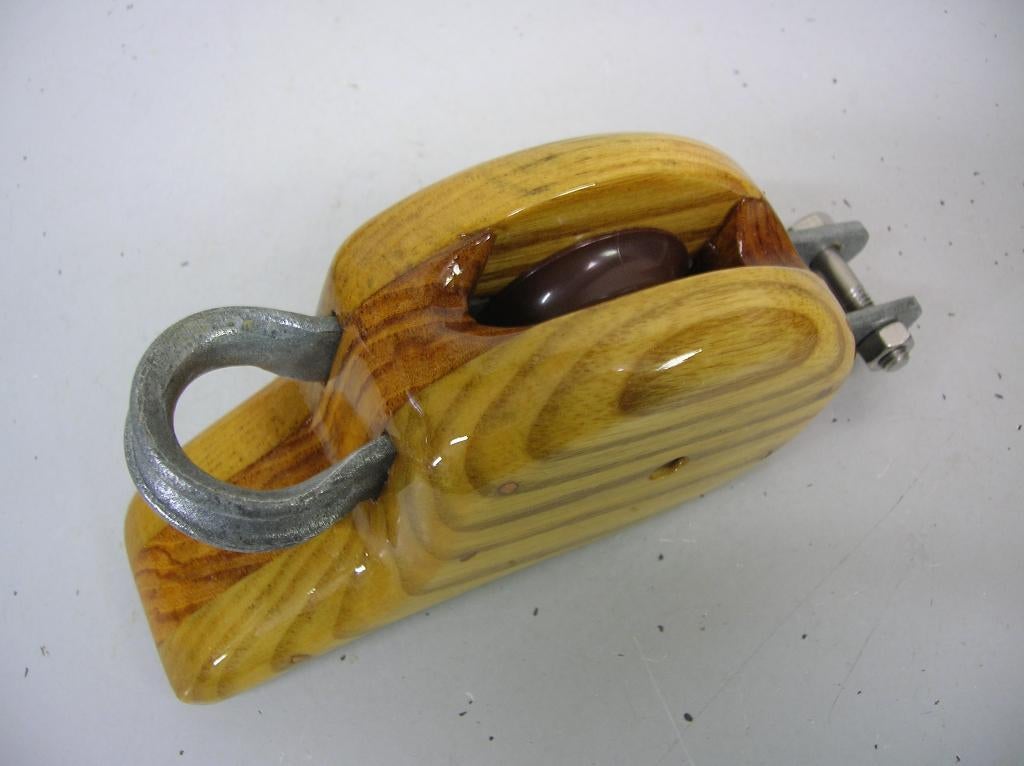 Houten Hakblok grootschootblok enkelschijfs + hondsvot 10 mm, Watersport en Boten, Accessoires en Onderhoud, Ophalen of Verzenden