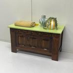 Brocante kist klepkast TT meubel restyle groen & eiken hout, 50 tot 75 cm, Minder dan 50 cm, 75 tot 100 cm, Niet bekend