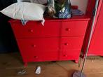 Rode ladekast, Huis en Inrichting, Kasten | Ladekasten, Ophalen, 100 tot 150 cm, Zo goed als nieuw, 3 of 4 laden