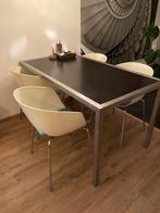 Vier eettafelstoelen – stijlvol, comfortabel en stevig!, Huis en Inrichting, Stoelen, Ophalen, Gebruikt, Wit, Vier