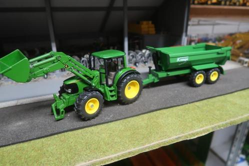 Siku John Deere met kipper, Hobby en Vrije tijd, Modelauto's | 1:32, Zo goed als nieuw, Tractor of Landbouw, SIKU, Ophalen of Verzenden