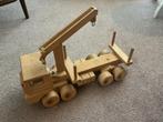 Leuke houten speelgoed vrachtwagen met kraan, Ophalen, Gebruikt, Duw- of Trekspeelgoed