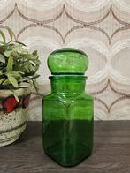 Vintage groene glazen pot apothekerspot retro stolpfles, Schaal, Ophalen of Verzenden, Onbekend, Onbekend