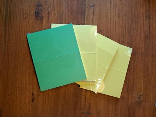 Gele en groene kaartjes, Hobby en Vrije tijd, Kaarten | Zelfgemaakt, Nieuw, Overige thema's, Ophalen of Verzenden