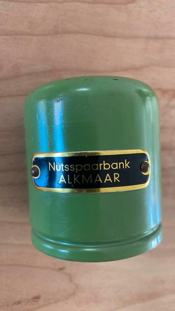Retro groene spaarpot nutsspaarbank Alkmaar  beschikbaar voor biedingen