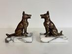 Antieke Art Deco boekensteunen met herdershonden, Antiek en Kunst, Ophalen of Verzenden