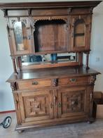 Antieke houtsnijwerkkast in twee delen, Antiek en Kunst, Ophalen