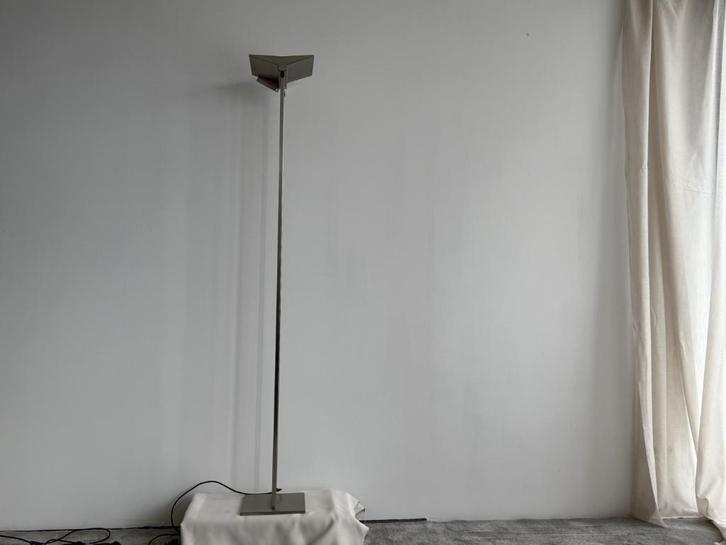 Vloerlamp Gesatineerd nikkel ,led, Huis en Inrichting, Lampen | Vloerlampen, Zo goed als nieuw, 150 tot 200 cm, Metaal, Ophalen