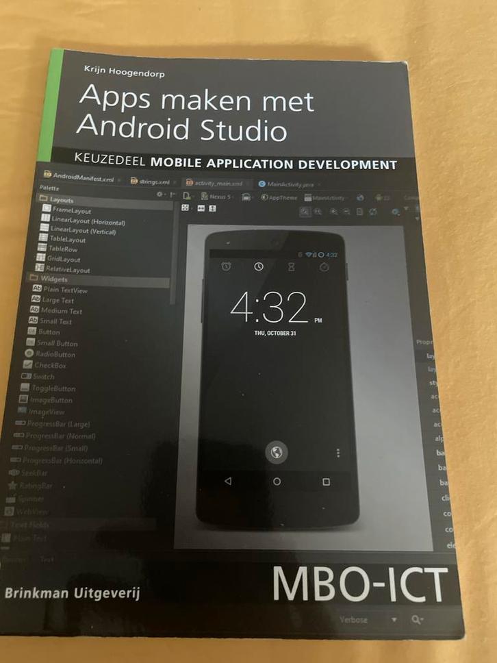 Apps maken met Android Studio - MBO ICT, Boeken, Informatica en Computer, Zo goed als nieuw, Programmeertaal of Theorie, Ophalen of Verzenden
