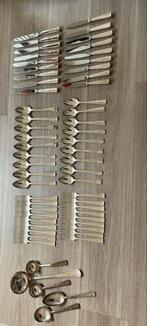 Verzilverd 9 persoonsbestek Haags lofje, Huis en Inrichting, Keuken | Bestek, Ophalen of Verzenden, Zo goed als nieuw, Vaatwasserbestendig