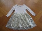 H&M Jurk met tule en pailletten goud zilver Mt 110/116, Meisje, H&M, Ophalen of Verzenden, Zo goed als nieuw