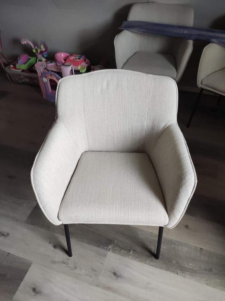 8 Eetkamerstoelen - Stijlvol en Comfortabel, Huis en Inrichting, Stoelen, Gebruikt, Vijf, Zes of meer stoelen, Stof, Wit, Ophalen