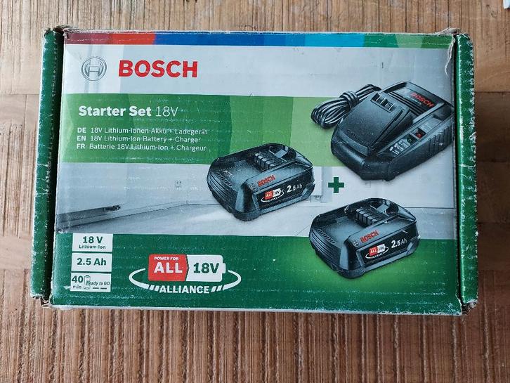 Bosch 18V accu set – 2x 2,5Ah + oplader – goed werkend, Doe-het-zelf en Verbouw, Gereedschap | Machine-onderdelen en Toebehoren