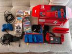 Nintendo Switch met veel toebehoren, Spelcomputers en Games, Spelcomputers | Nintendo Switch, Met games, Zo goed als nieuw, Met 3 controllers of meer