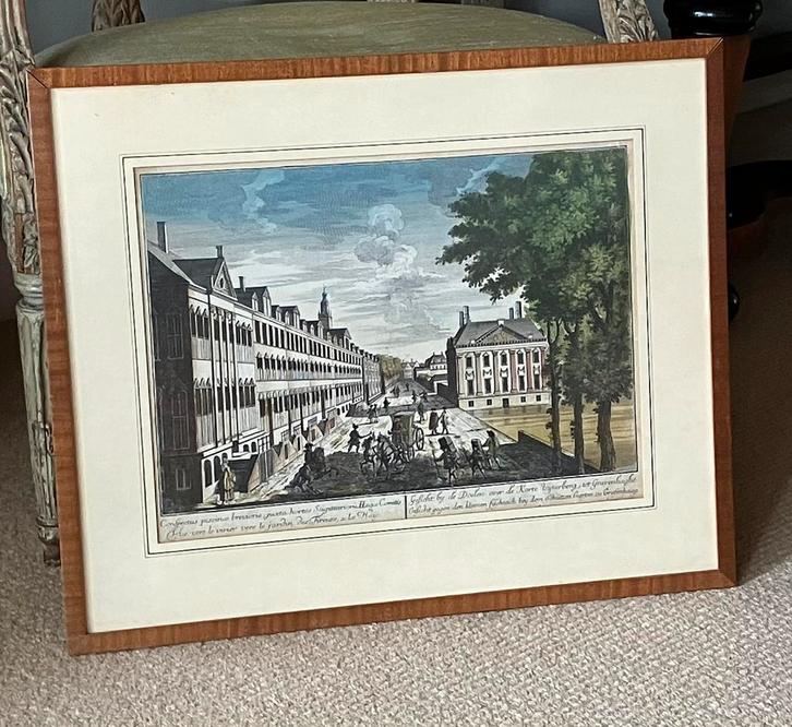 Antieke gravure KORTE VIJVERBERG, Antiek en Kunst, Kunst | Etsen en Gravures, Ophalen