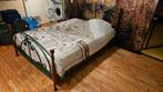 Stalen bed met auping bodem, Huis en Inrichting, Slaapkamer | Bedden, Ophalen, Tweepersoons, 140 cm, Zo goed als nieuw