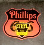 Phillips 66 Ethyl Emaille Bord - Reclame, Ophalen of Verzenden, Gebruikt, Reclamebord