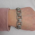 Zilveren prachtige zware vintage schakel armband nr.1169