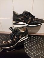 Sneakers Mango 38 zwart + l.bruine nuances leer 1xGedragen., Mango, Zwart, Nieuw, Ophalen of Verzenden