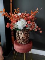 Vaas leeuwenkop met kunstbloemen, Ophalen, Nieuw, Binnen