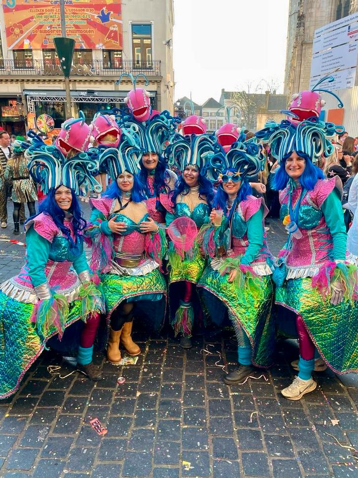 Carnavalspakken thema Water/Vis - 5 stuks, Kleding | Dames, Carnavalskleding en Feestkleding, Gedragen, Kleding, Carnaval, Maat 38/40 (M)
