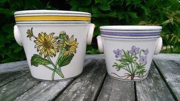 Bloempotten botanica keramiek Celeste Portugal hand painted beschikbaar voor biedingen