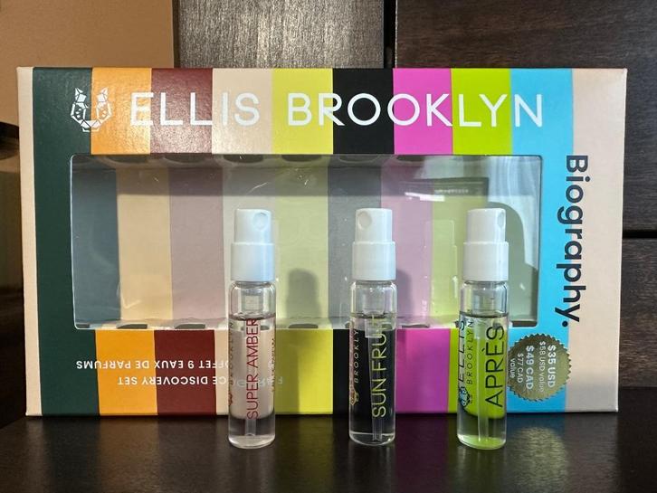 parfum: Ellis Brooklyn tester, drie stuks beschikbaar, Sieraden, Tassen en Uiterlijk, Uiterlijk | Parfum, Zo goed als nieuw, Verzenden