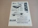 Reclame (uit oud tijdschrift) Saab 93-B (1961), Verzamelen, Ophalen of Verzenden, Gebruikt, Auto's