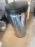 Grote RVS Prullenbak met sensor, Huis en Inrichting, Woonaccessoires | Prullenbakken, Ophalen, Gebruikt, Met pedaal, 50 tot 75 cm