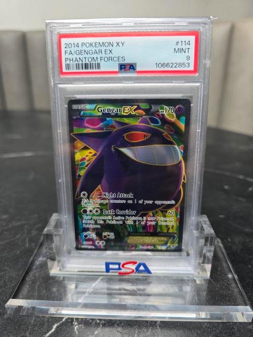 2014 FA/Gengar EX #114 phantom forces PSA 9, Hobby en Vrije tijd, Verzamelkaartspellen | Pokémon, Zo goed als nieuw, Losse kaart