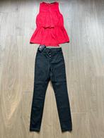 Setje maat S: rode top Zara en nieuwe broek Vero Moda, Verzenden, Vero Moda, Zwart, Nieuw