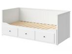 Hemnes Ikea bedbank incl. Matrassen, Wit, Tweepersoons, Ophalen of Verzenden, Zo goed als nieuw