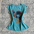 Vintage 90s blauw zomermeisjes T-shirt met grafische print, Kleding | Dames, T-shirts, Zo goed als nieuw, Korte mouw, Maat 36 (S)