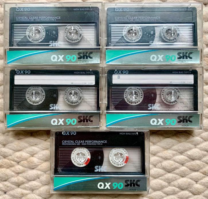 5 SKC QX90 Chrome position cassettebandjes QX 90 QX-90 tapes, Cd's en Dvd's, Cassettebandjes, Gebruikt, Voorbespeeld, Pop, 2 t/m 25 bandjes