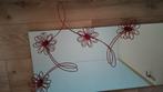 Vintage IKEA spiegel VÄNNA met rode bloemen – €25, Ophalen, Minder dan 50 cm, 100 tot 150 cm, Zo goed als nieuw