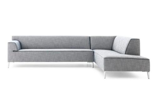 Leolux • Pode Insert • hoekbank grijs 280cm, Huis en Inrichting, Banken | Bankstellen, Zo goed als nieuw, Vierpersoons of meer