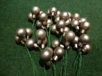 36 grijze matte glas kerstballen op stok 20 mm 12 cm, Diversen, Kerst, Nieuw, Ophalen of Verzenden