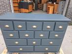 Grijze grenen ladekast 14 lades commode refurbished, Huis en Inrichting, RoDeKo Volendam, R.kooij65@gmail.com, Gebruikt, 100 tot 150 cm
