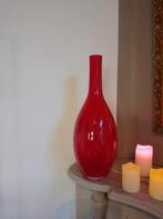 rode glazen vaas, Huis en Inrichting, Woonaccessoires | Vazen, Gebruikt, Ophalen of Verzenden, Glas, Minder dan 50 cm
