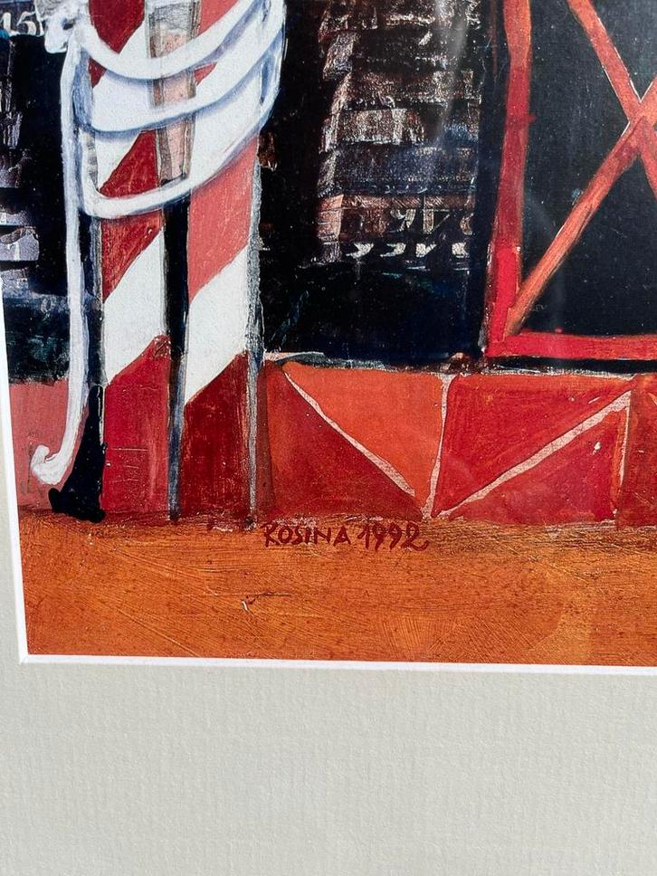 Gesigneerd Kunstwerk 'Rosina 1992' met Gouden Lijst, Abstrac, Antiek en Kunst, Kunst | Overige Kunst, Ophalen