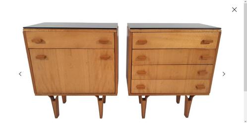 Strakke Sixties Ladekastjes, elegant en functioneel design, Huis en Inrichting, Slaapkamer | Nachtkastjes, Gebruikt, 55 tot 70 cm