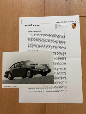 Porsche 911 Carrera 2 - Modeljaar 1990 - Persinformatie beschikbaar voor biedingen