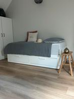 Zo goed als nieuw, uitschuifbaar 1-2 persoonsbed, Huis en Inrichting, Ophalen, Verstelbaar, Wit, Tweepersoons