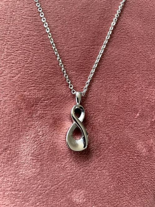Ashanger / urnhanger Infinity symbool met ketting (03), Sieraden, Tassen en Uiterlijk, Kettingen, Nieuw, Overige materialen, Zilver