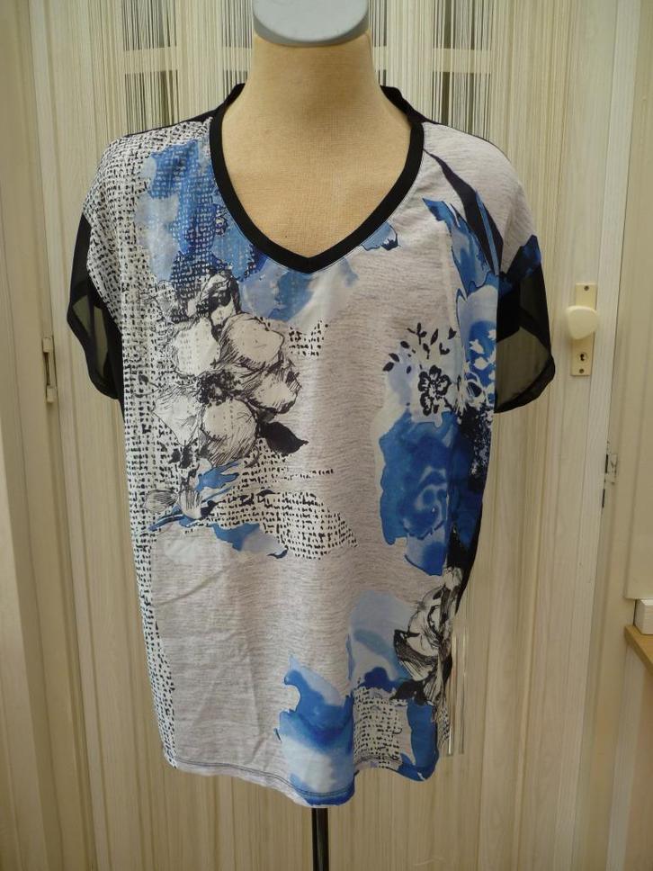 Miss Etam t-shirt maat 52, Kleding | Dames, Grote Maten, Zo goed als nieuw, Shirt of Top, Blauw, Ophalen of Verzenden