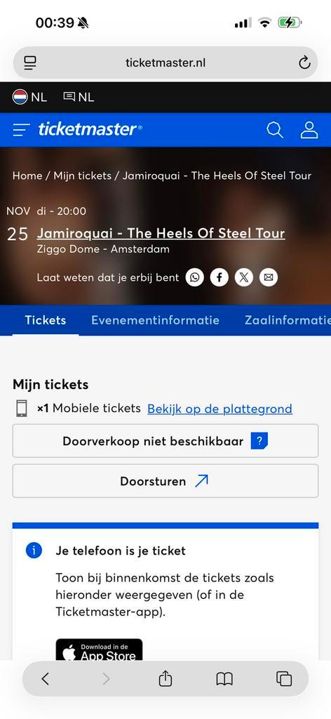 Gouden ring zitplaats 1 kaartje voor Jamiraquai, Tickets en Kaartjes, Concerten | Pop, Eén persoon, November